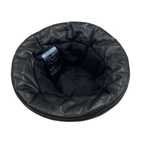 Prada Hat Soft Padded Nappa Leather Triangle Bucket Hat Black main image 2